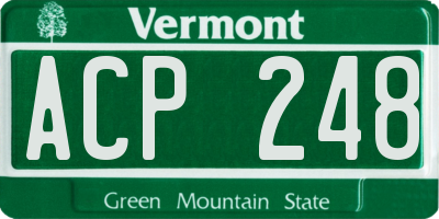 VT license plate ACP248