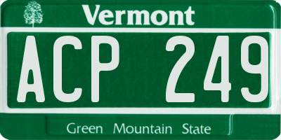 VT license plate ACP249
