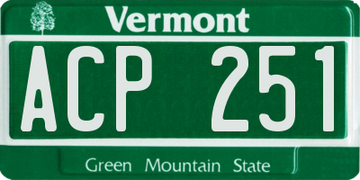 VT license plate ACP251