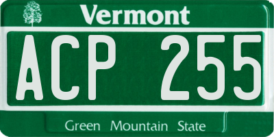 VT license plate ACP255