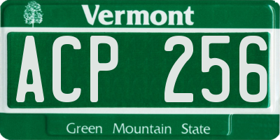 VT license plate ACP256