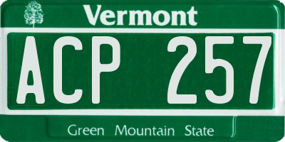 VT license plate ACP257