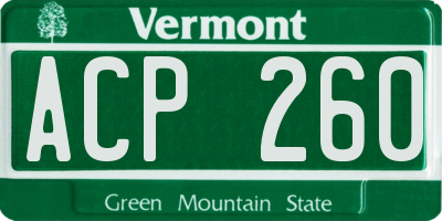VT license plate ACP260