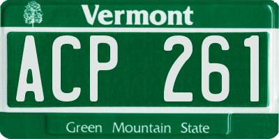VT license plate ACP261