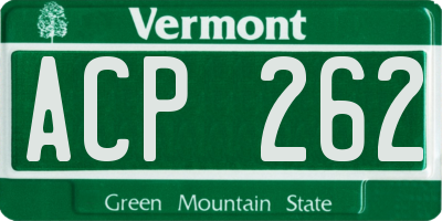 VT license plate ACP262