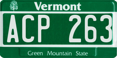 VT license plate ACP263