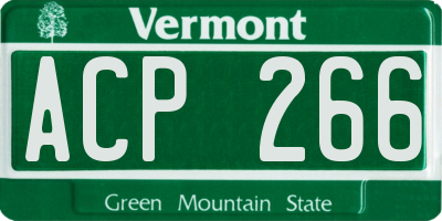 VT license plate ACP266