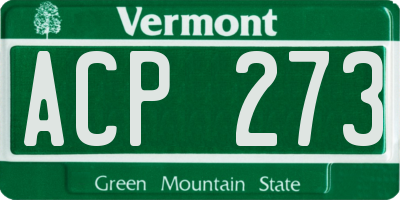 VT license plate ACP273