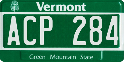 VT license plate ACP284