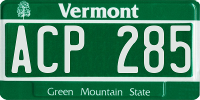 VT license plate ACP285