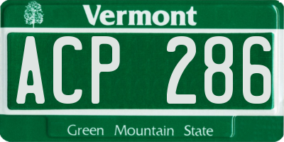 VT license plate ACP286