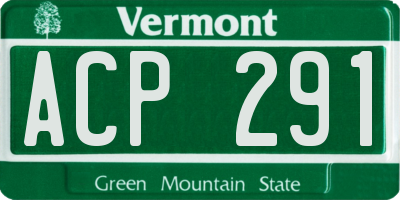 VT license plate ACP291