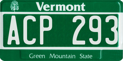 VT license plate ACP293