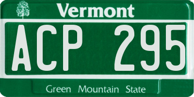 VT license plate ACP295