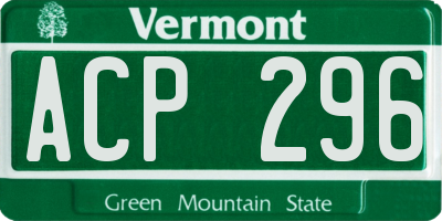 VT license plate ACP296