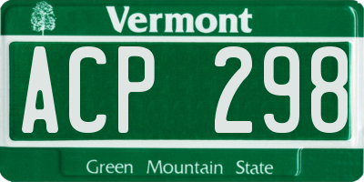 VT license plate ACP298