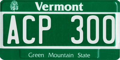 VT license plate ACP300