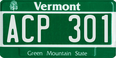 VT license plate ACP301