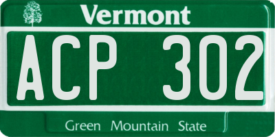 VT license plate ACP302