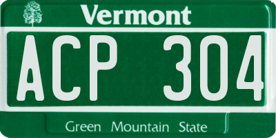 VT license plate ACP304