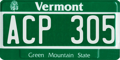VT license plate ACP305