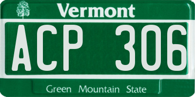VT license plate ACP306