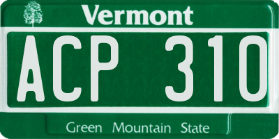 VT license plate ACP310