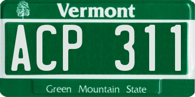 VT license plate ACP311