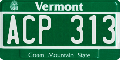 VT license plate ACP313