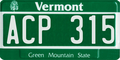 VT license plate ACP315