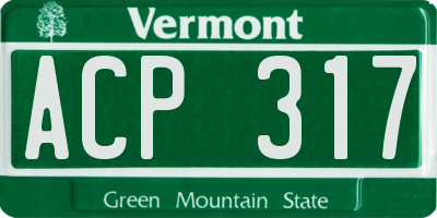 VT license plate ACP317