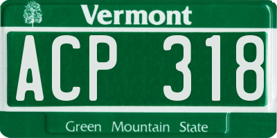 VT license plate ACP318