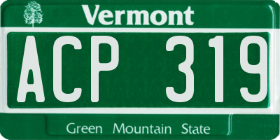 VT license plate ACP319