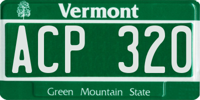 VT license plate ACP320