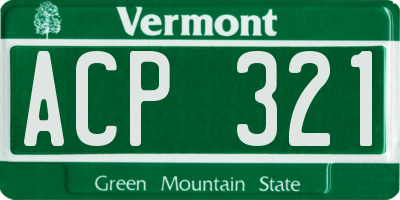 VT license plate ACP321