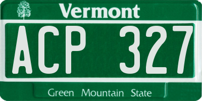 VT license plate ACP327