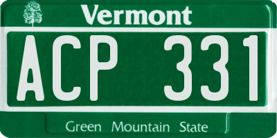 VT license plate ACP331