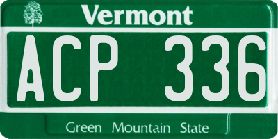 VT license plate ACP336