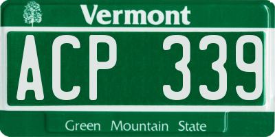 VT license plate ACP339