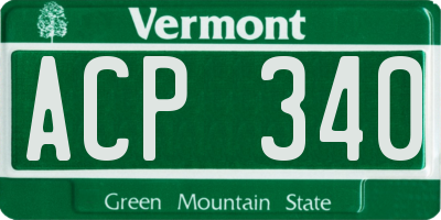 VT license plate ACP340