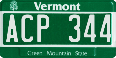 VT license plate ACP344
