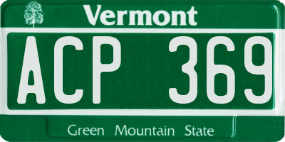 VT license plate ACP369