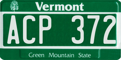 VT license plate ACP372