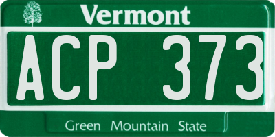 VT license plate ACP373