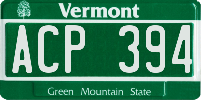 VT license plate ACP394