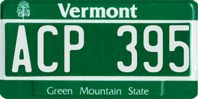VT license plate ACP395