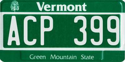VT license plate ACP399