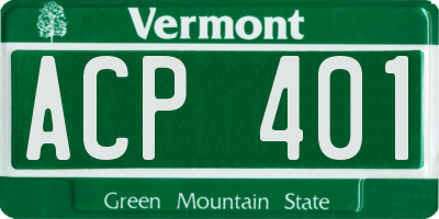 VT license plate ACP401