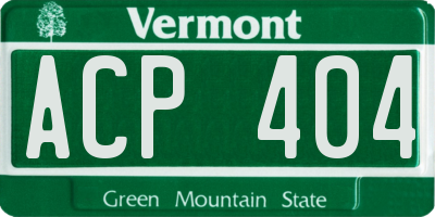 VT license plate ACP404