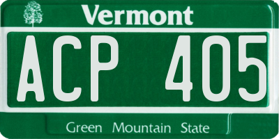 VT license plate ACP405